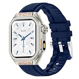 ZW10 Smart Watch with Bluetooth Calling, Heart Rate Monitor, Pedometer, Sleep Tracking, Flashlight, Outdoor Sports (Blue)