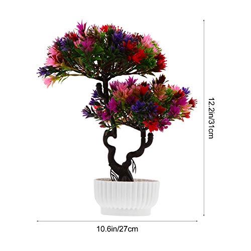 Doitool Artificial Potted Plant Fake Guest-Greeting Pine Bonsai Tree Ornament For Desktop Display Home Office Indoor Decor (Colorful) #TOP6