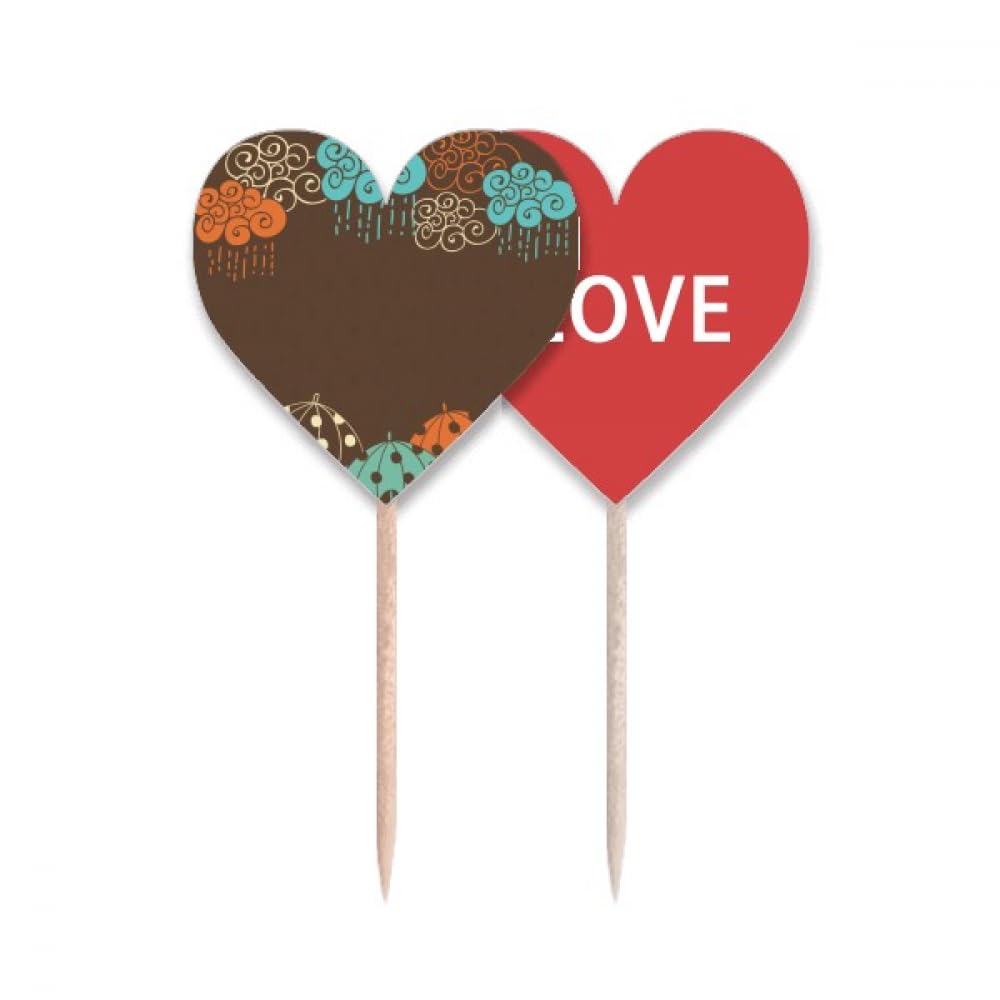 Pic à cupcake étiquette et cœur au design météo pour pâtisserie DIY