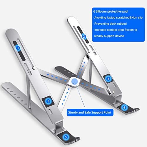 Elejolie Ergonomic Laptop Stand For Desk,Adjustable Laptops Stand Portable Holder 7 Angles,Aluminum Alloy Foldable Notebook Riser,Computer Elevator Compatible With Tablet,Mackbook Air Pro,Hp,Dell #TOP3