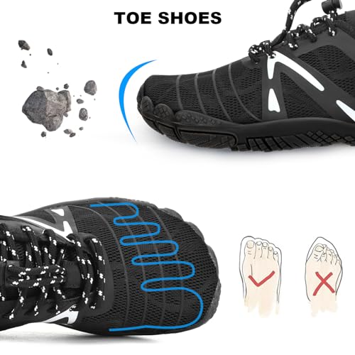 Image of Orgone Hike Footwear Barefoot Shoes Womens Mens, Pro Shoes Women Men Barefoot Hike Shoes Travel Shoes, Healthy & Non-Slip Breathable Barefoot Shoes, Black A16