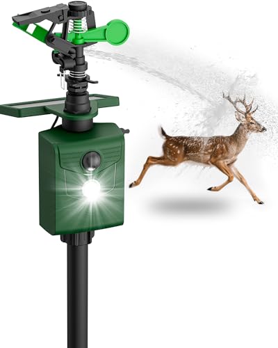 Peepst Motion-Activated Sprinkler, Solar Animal Repellent Outdoor - 2 Packs Deer Cat Deterrent with...