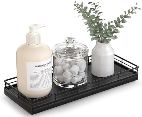 Bathroom Tray for Counter Top Organizer – Oak Wood Vanity Tray wi...