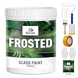 Frosted Glass Paint, Frosted Glass Paint Kit Waterproof UV Resistant Frost Paints for Window Privacy Film Windows Frosting for Home Bathroom Door Kitchen Office Window Privacy Frosting 5oz