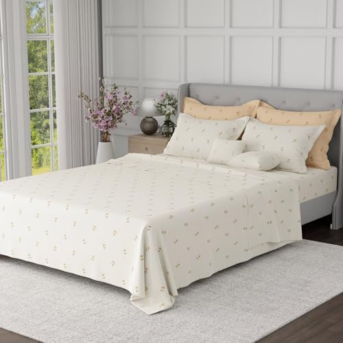 Image of BOUTIQUE LIVING Luxe Loom Blooming Dales 100% Cotton 600 TC Yellow Floral King Bedding Set