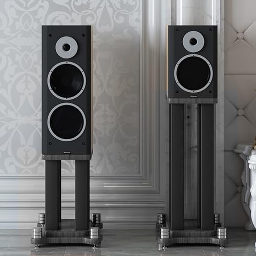 Support d'enceinte de salon moderne paire d'étagères double couche pour musique - 6