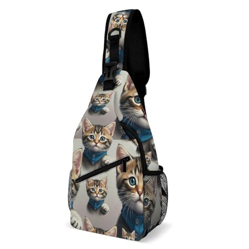 Sac de poitrine sport chat en denim idéal pour l'escalade