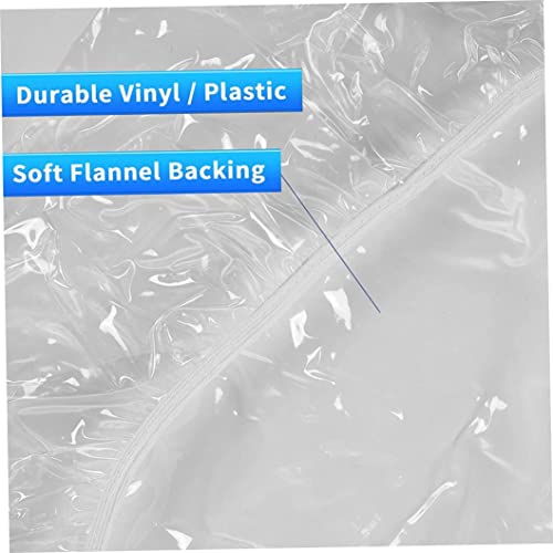 Nappe ajustée en vinyle imperméable et couverture de table ronde transparente élastique