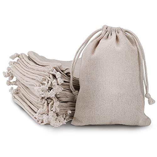 30 Pezzi Sacchetti Regalo di Cotone con Coulisse, Sacchetti per Gioielli di Tela,Naturale Sacchetto di Mussola per Fai da Te Mestiere Festa Matrimonio Bomboniere Gioielli (13 * 18cm)