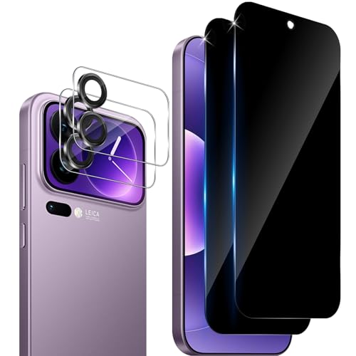 Aerku 2 Pièces Anti-Espion Protecteur D'écran pour Xiaomi Mi 17 Pro Max, Privacy Verre Trempé, 2 Pièces Vitre Écran Arrière et Caméra Protecteur...