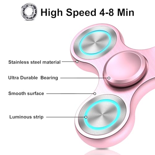 Image of Fidget Spinners Toy, Metal Stainless Steel Bearing High Speed 4-8 Min Spins, EDC ADHD Stress Anxiety Relieves Fidgets Finger Toys, Spinner Toys for Kids and Adults