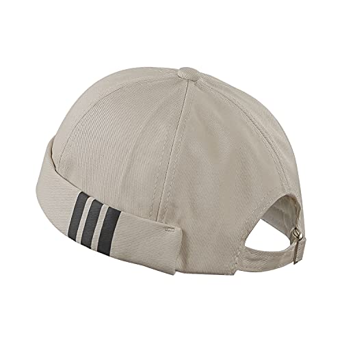 Image of CLAPE Beanie Docker Cap Mens Brimless Hats Sailor Fisherman No Visor Cap Rolled Cuff Harbour Hat Casual Skull Caps