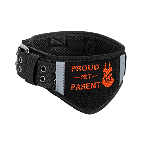 OneTigris Adjustable Dog Collar, Tough Dog Collars Military Heavy Duty Tactical Collar Metal Buckle with Control Handle for Dog Training