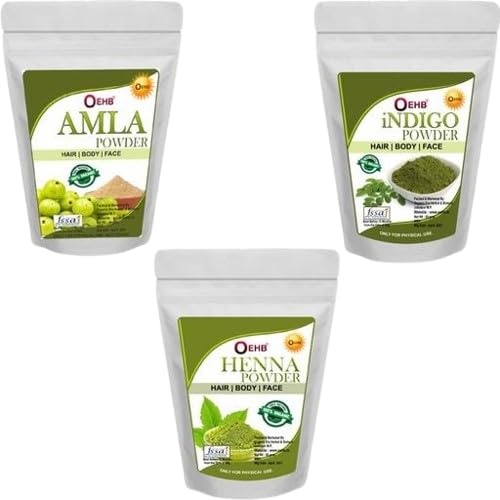 Natural Amla Indigo and Henna Powder Each 50gm) Pack of 3 Natural Hair Care Powder for Strong Healthy Hair Scalp Nourishment-image-16