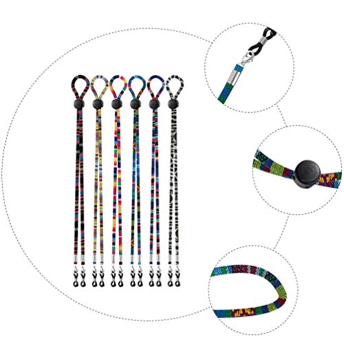 Generic 6 peças de corrente de óculos de sol com alça de pescoço para óculos de sol, corrente colori