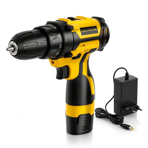 Image of Golden Bullet GCD-12B 12V Cordless Drill & Screwdriver | 2-Speed 350 /1350 RPM | 28Nm Max Torque | 10mm Keyless Chuck | 1x 1.5Ah Battery with Charger