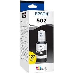1 of EPSON 502 EcoTank Ink Ultra-high Capacity Bottle Black Works with ET-2750, 2760, 2850, 3750, 3760, 3850, 4850, and other select models