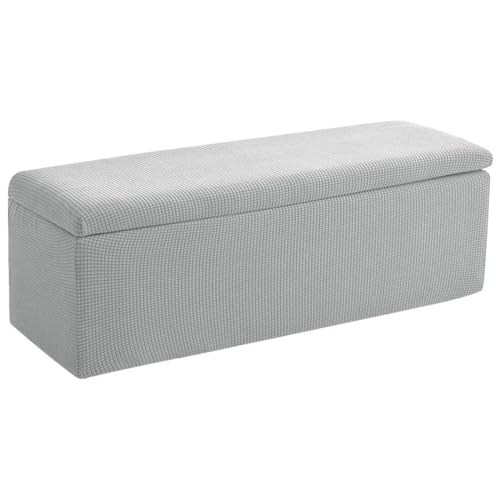 Fundas Elásticas para Otomanas con Almacenaje Fundas Rectangulares para Otomanas Fundas Modernas Y Plegables De Color Liso para Reposapiés Protectores De Reposapiés Jacquard Suave(04,180 * 40 * 40cm)