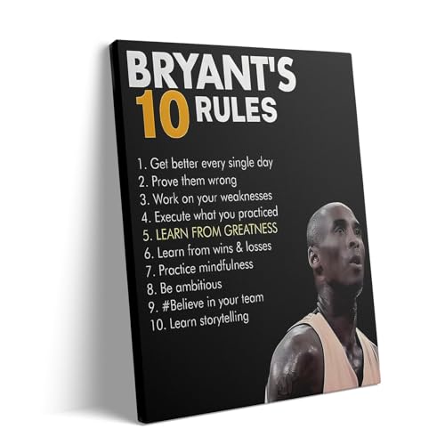 Kobe Bryant’s 10 Rules Motivational Canvas Wall Art - Inspirational