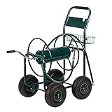 VINGLI Garden Hose Reel Cart, 4-Wheel Portable Residential Hose Reel Cart, Hose Guide System, for Family Yard, Garden Industrial and Farm