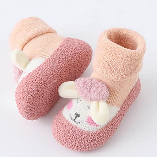 Toddler Cute Cartoon Socks Shoes Warm House Shoes For Infant Lined Winter Indoor Shoes High Top Shoes Baby Shoes2