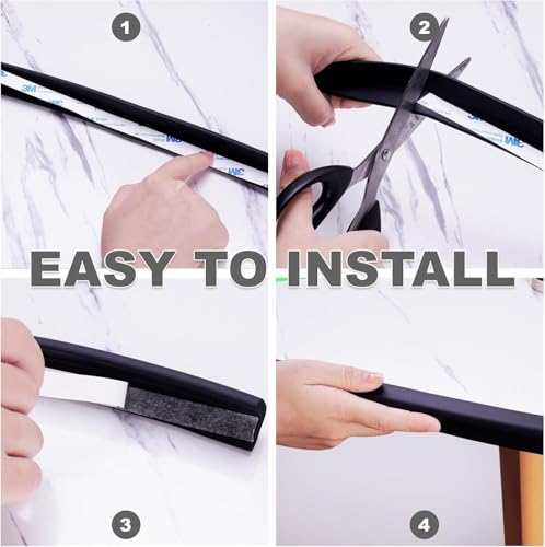 Image of Baby Proofing Edge and Corner Guards, 20 ft + 8 Corners, Black | NBR Foam, 3M Adhesive, Cut-to-Fit Edge Roll, 8 Corner Guards, Furniture Edge Protection