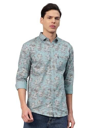 Image of Majestic Man Men's Stylish Floral Print Slim Fit Casual Shirt - Pure Cotton| Full Sleeve | Trendy & Comfortable