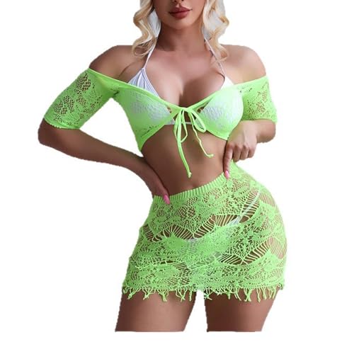 Kinizpl Sexy Lingerie Sets for Women Naughty Fishnet Lingerie Two Piece Lingerie Set Stripper Outfit Exotic Bodystocking Mesh