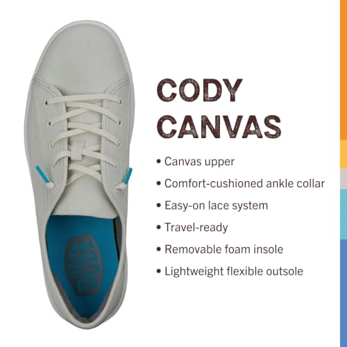 Image of HEYDUDE Men's Cody M Essentials Canvas Court Sneaker | Slip On | Cushy Insole, Removable Foam Insole, Rubber Sole, Machine Washable, Stitched Construction