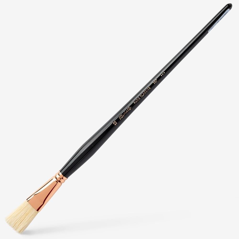 Raphael Paris Classics 357 Long Handle Brush, Flat, 12, White