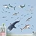 wondever Pegatinas de Pared Bajo el Mar Adhesivos Pared Decorativos Oceano Peces Tiburón Vinilos Pared para Baño Habitación Infantiles