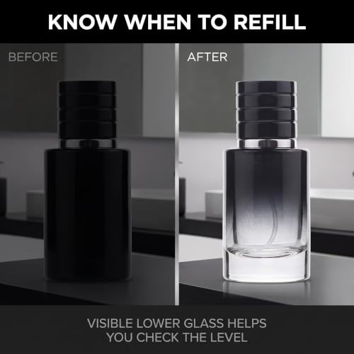 Image of 2 Pcs Black 30ml Perfume Atomizer Portable High-Grade Glass Spray Refillable Small Bottle Travel Cosmetics Outdoor Dispensing Mini Spray Bottle,Refillable Containers, Spray Bottles