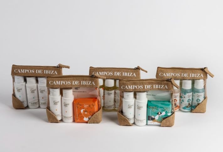 Set da Viaggio Mandarino Fresco Campi di Ibiza - Shampoo + Balsamo + Sapone - Fragranza Naturale ed Eco-Responsabile - Dermatologicamente Testato - 3 Pezzi Compatti da Viaggio
