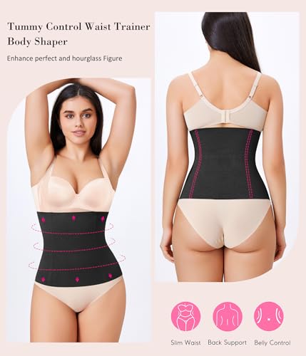 Nebility Womens' Waist Trainer Tummy Control Waist Cincher Slim Body Shaper3