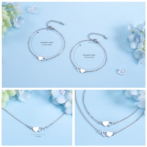 VU100 2/3Pcs Mother Daughter Bracelets Gifts for Mom Daughter Mommy and Me Matching Heart Bracelet for Women Mothers Day Birthday Christmas2