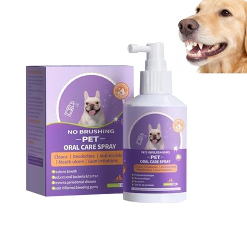 Pynklily Dental Spray for Dogs Dog Teeth Cleaning Spray for Bad Breath Relieve Gum Redness & Discomfort Reduce Plaque & Tartar Dental Care for Cats and Dogs (1)