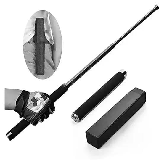 Generic Extendable Steel Baton Trekking Poles, Black - Image 1