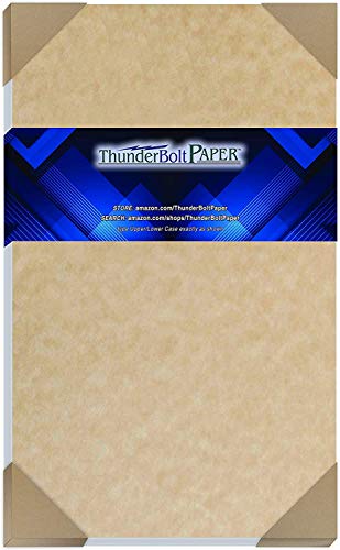 50 Sandy Brown Parchment 65lb Cover Weight Paper 8.5 X 14 Inches Cardstock