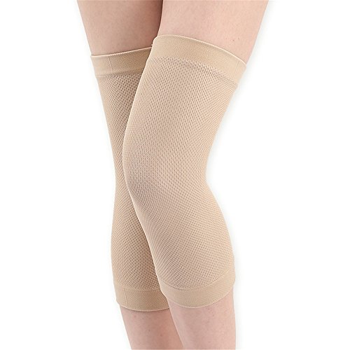 Preisvergleich Produktbild Icytail Elastische Kniebandage-Kompression Knieschoner-Knieschützer,Atmungsaktive Kniestütze für Damen & Herren, Muskelstabilität & natürliche Bewegung beim Sport und im Alltag (L:42-49cm, Beige)