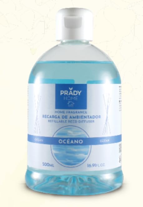 Prady – Home Fragrance Refillable Océano – Recambio ambientador hogar 500 ml – Aroma fresco & marino para un ambiente revitalizante