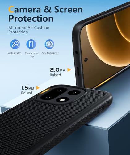 Image of FNTCASE for OnePlus 15 Case: 14FT Heavy Duty Military Grade Drop Protection for One Plus 15 Case with Screen Protector, Non-Slip Anti-Fingerprint Shockproof Matte Soft TPU Phone Cover - Black