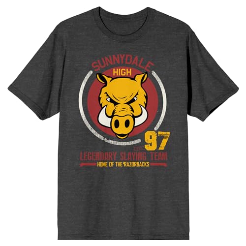 Buffy the Vampire Slayer Sunnydale High 97 Mens Charcoal Heather Short Sleeve Tee-XL