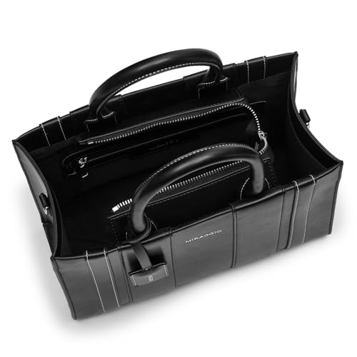 Image of Miraggio Glenn Satchel Bag for Women | Stylish Handbag for Women For Office & Everyday Use Adjustable & Detachable Sling Strap- Black