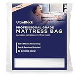 Ultrablock Mattress Bags for Moving or Storage – 6 Mil Plastic Cover, Tear and Puncture Resistant,...
