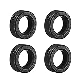 sourcing map 4 Pack Schachtbund Wellensicherungsring Stellringe 16mm Karbonstahl Set Stil Klemmen Halsketten Schwarz
