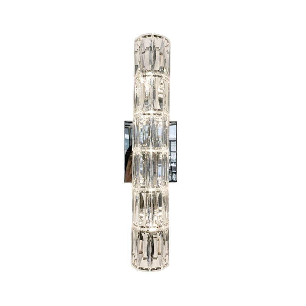 LYMSXAZOU Crystal Wall Sconce Lighting in Silver Finish - Strip LED Bathroom Light Fixture for Bedroom, Hallway, Living Room Elegant Sconces Lights Modern Home Decor