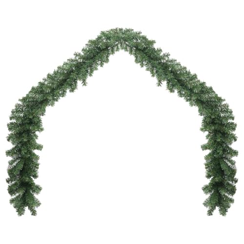 vidaXL Ghirlanda di Natale Verde Folta PVC 5 m Decorazione Natalizia Addobbi