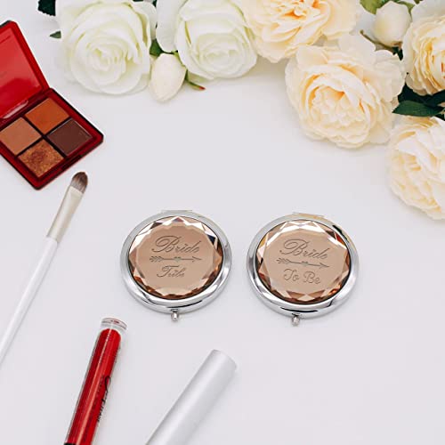 Pack Of 9 Compact Pocket Makeup Mirrors Set Include 1 Bride To Be Mirror And 8 Bride Tribe Mirrors For Bridal Shower Hen Party Bridesmaid Proposal Gifts Perfect Bachelorette Party Gift. (Champagne) #TOP4