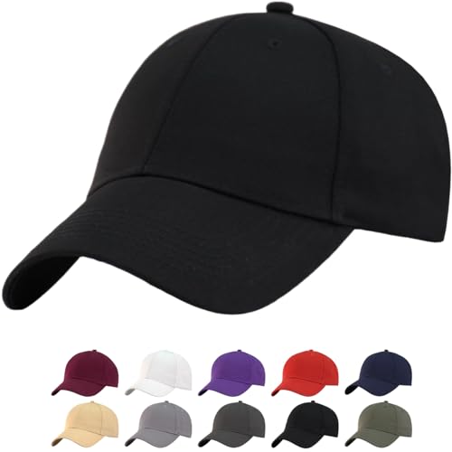 TSSGBL Petite Cotton Baseball Cap for Men and Women Black