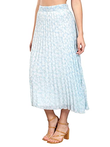 Image of NUEVOSDAMAS Floral Printed Pleated Navy /Multi Skirt